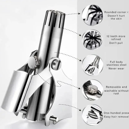 Manual Stainless Steel Nose Hair Trimmer
